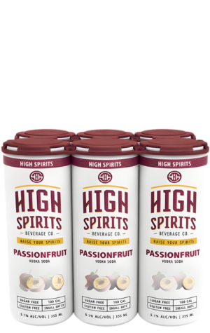 High Spirits Vodka Soda Passionfruit 6x355ml